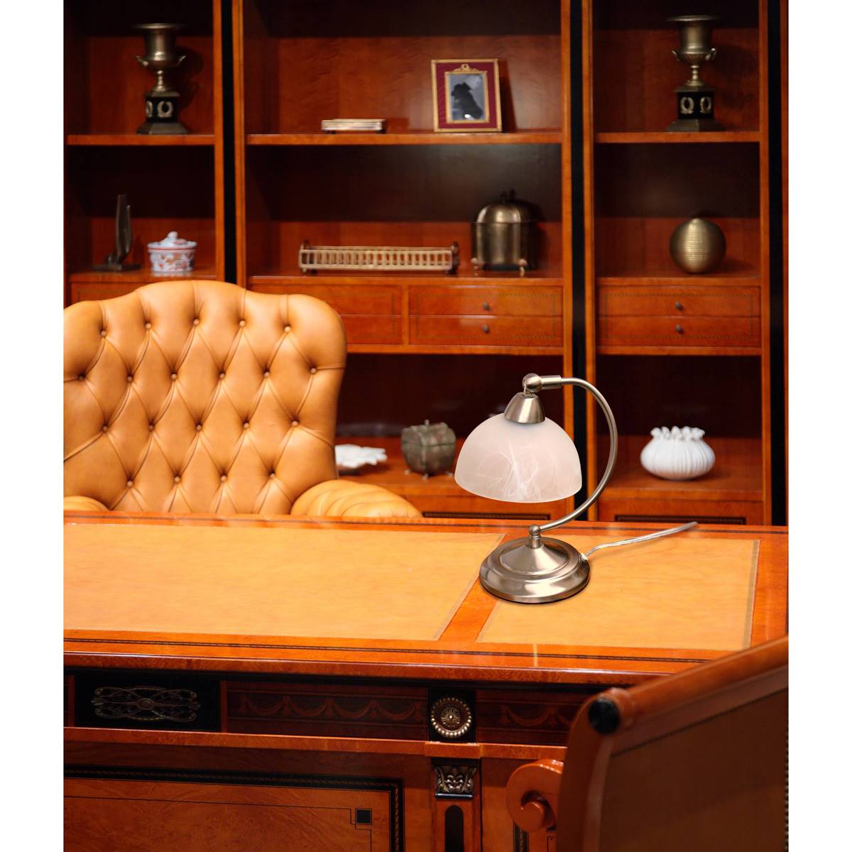 Elegant Designs Mini Modern Bankers Desk Lamp W/Touch Dimmer Base