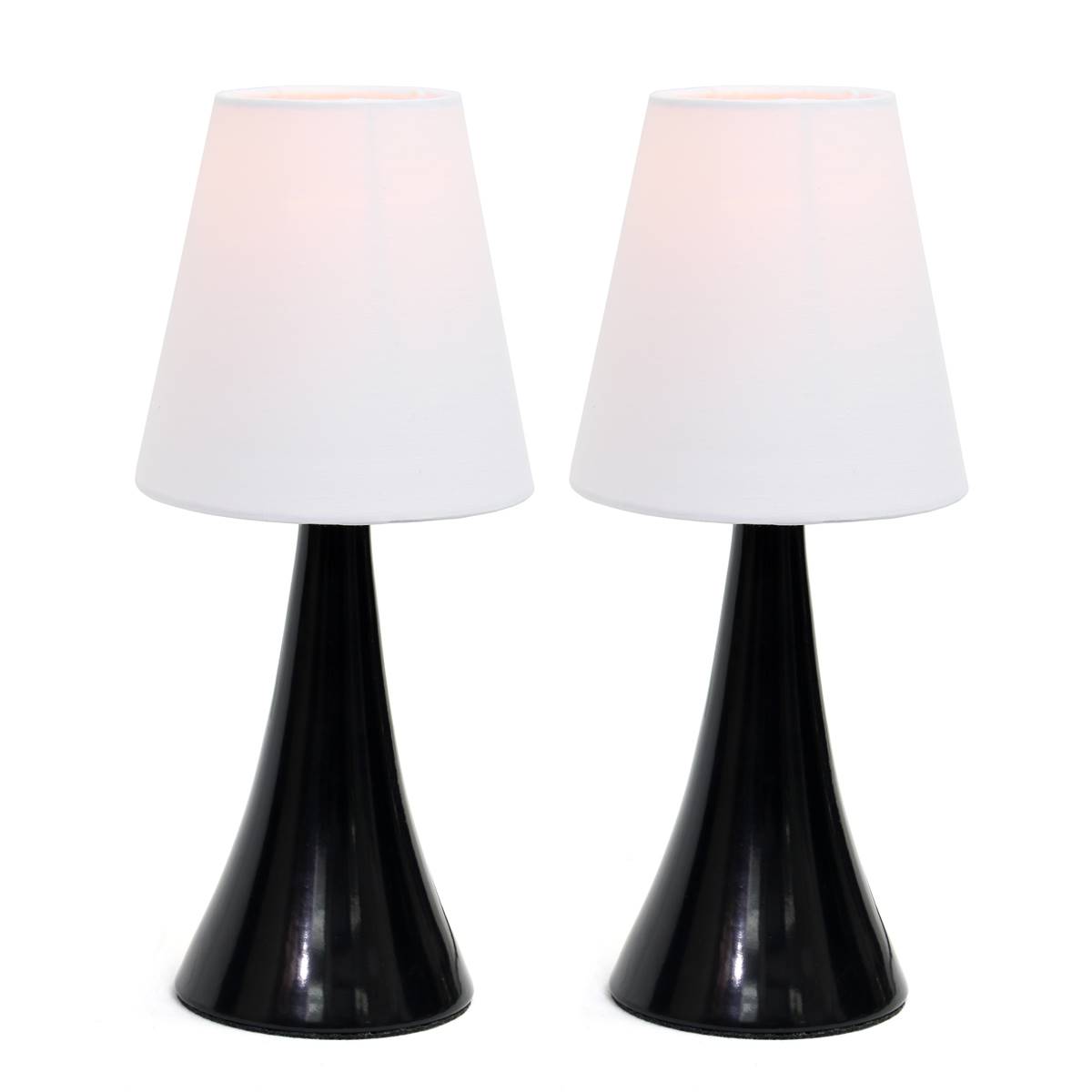 Simple Designs Valencia Mini Touch Table Lamp W/Shades - Set Of 2