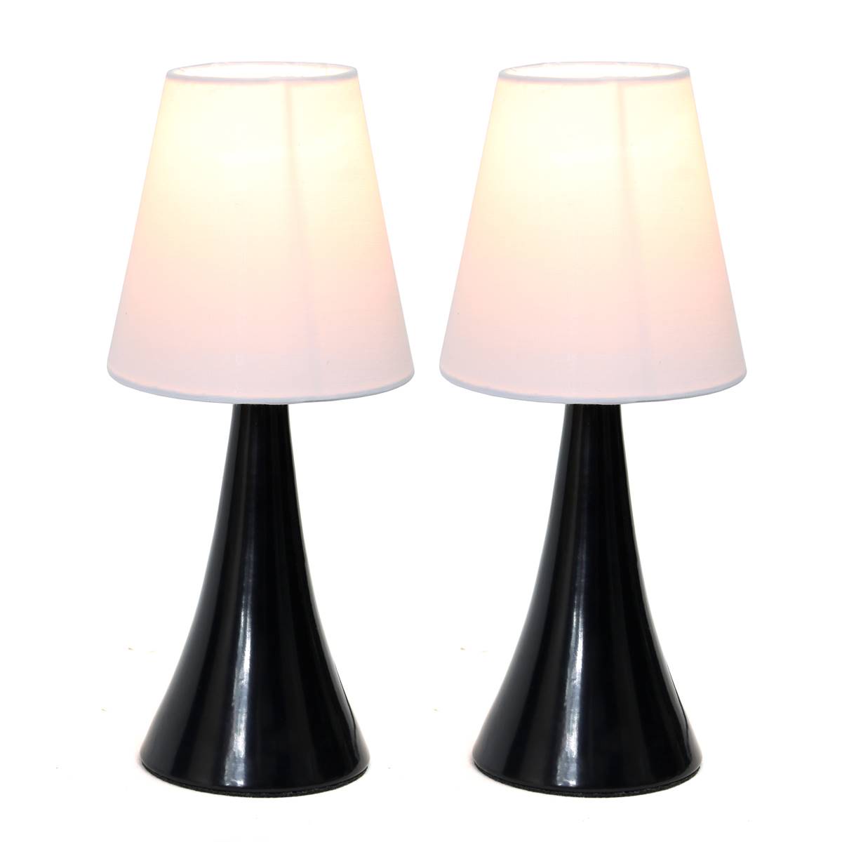 Simple Designs Valencia Mini Touch Table Lamp W/Shades - Set Of 2