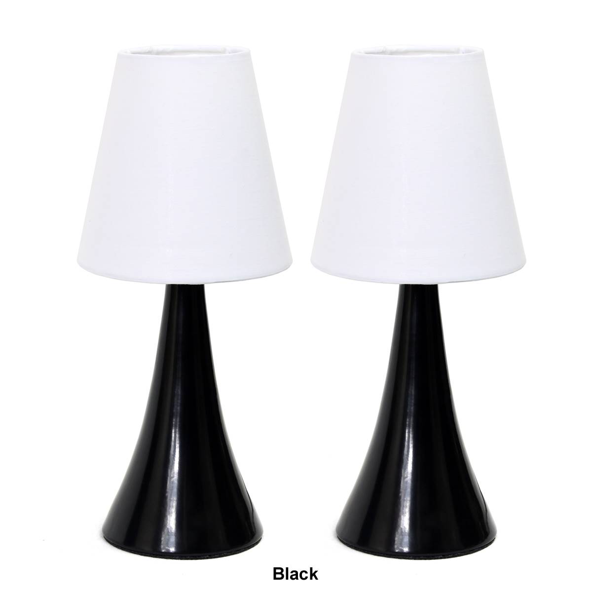 Simple Designs Valencia Mini Touch Table Lamp W/Shades - Set Of 2