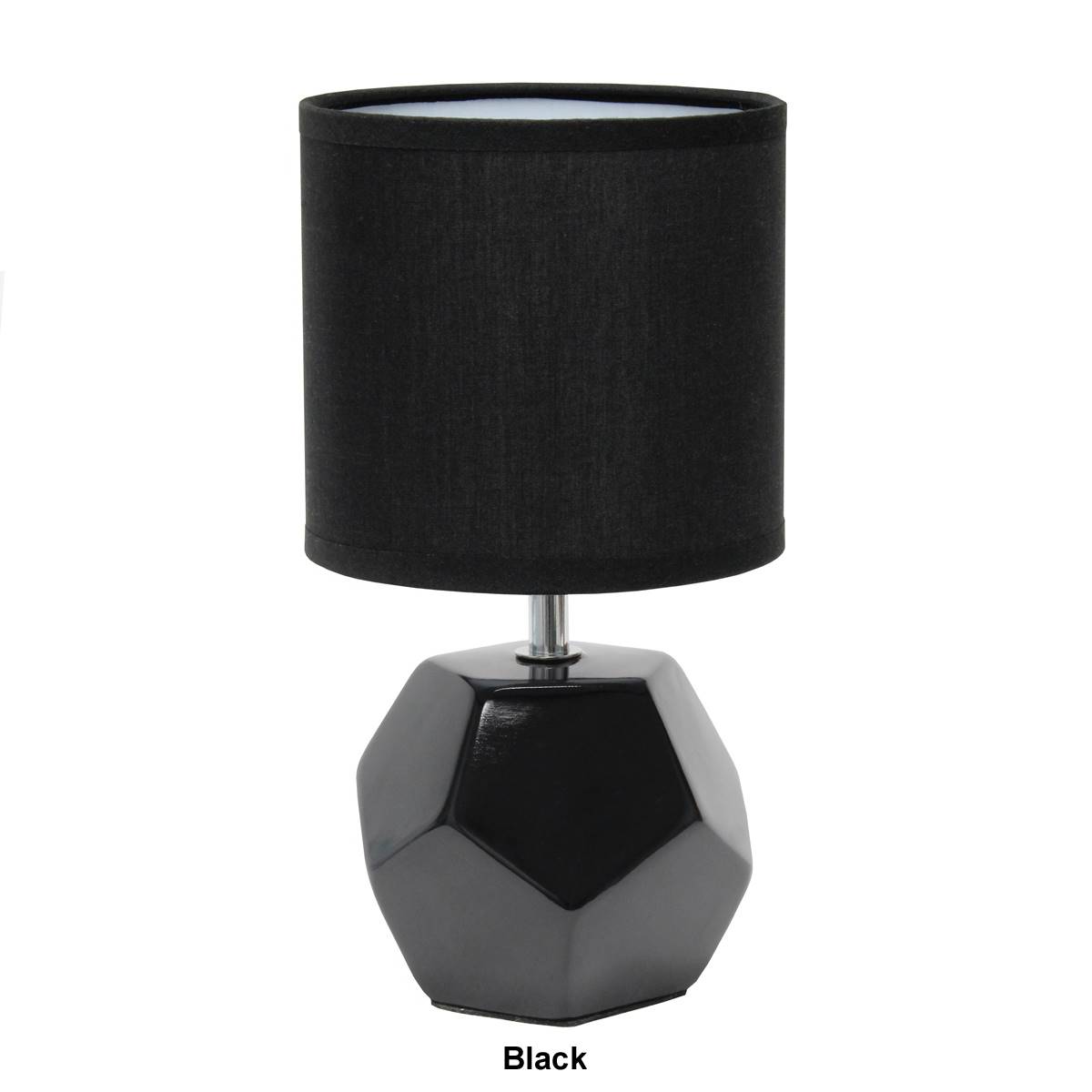 Simple Designs Round Prism  Matching Fabric Shade Mini Table Lamp