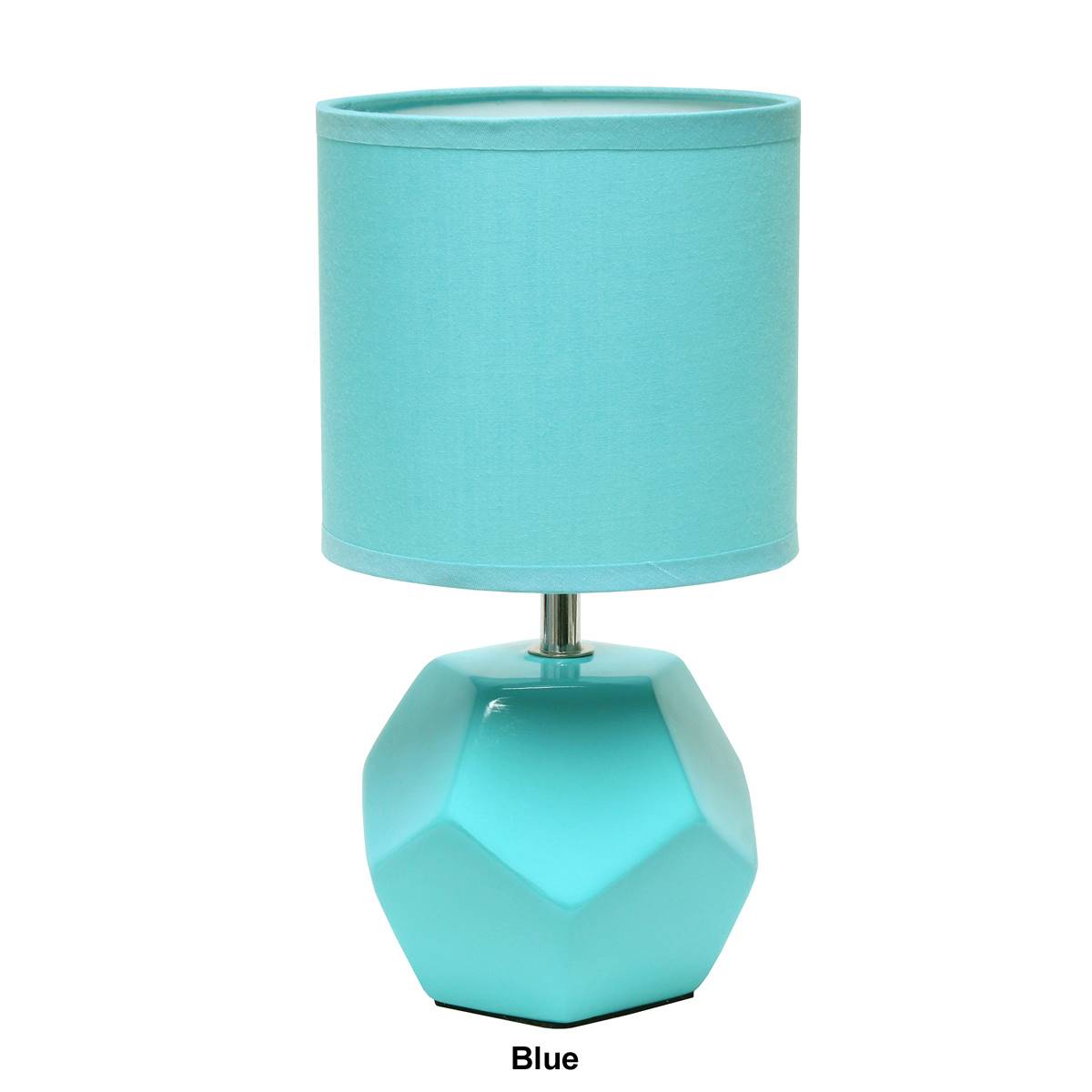 Simple Designs Round Prism  Matching Fabric Shade Mini Table Lamp