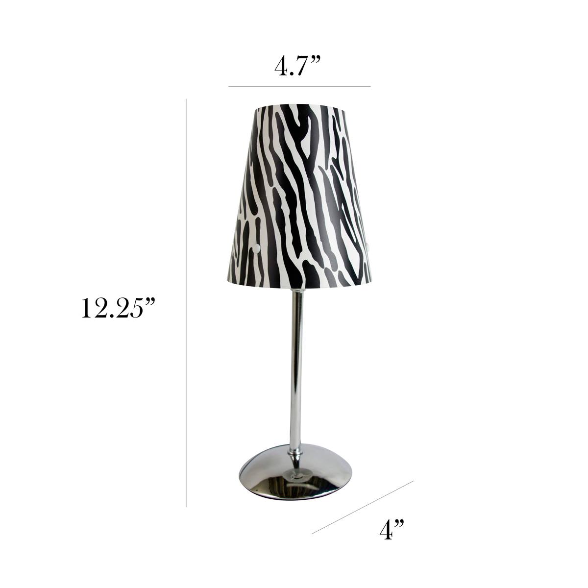 LimeLights Mini Silver Table Lamp W/Plastic Printed Shade