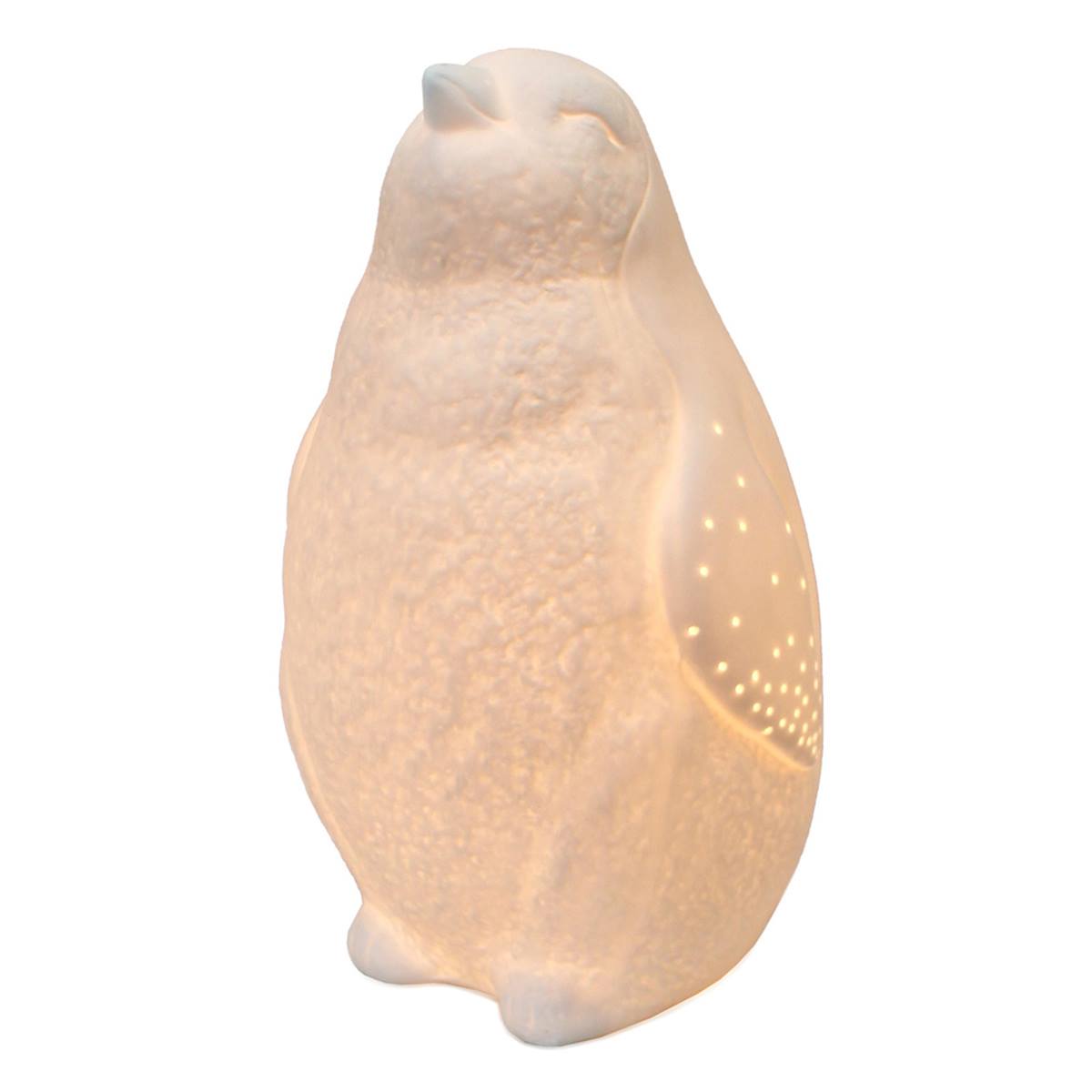 Simple Designs Porcelain Arctic Penguin Shaped Table Lamp