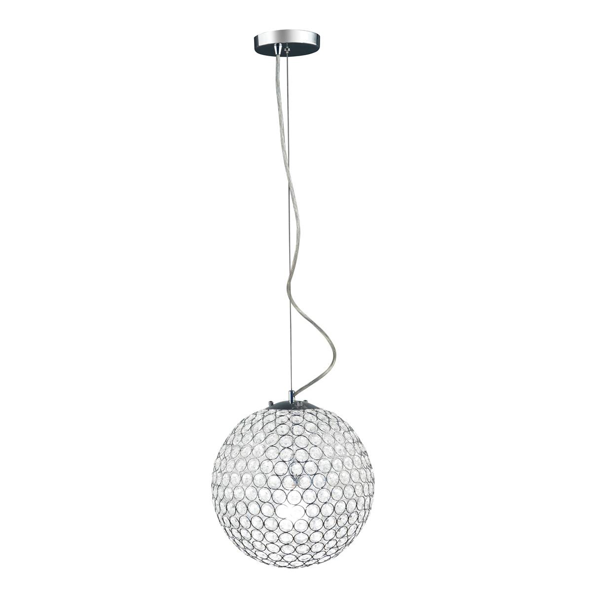 Elegant Designs Elipse Crystal 12 In. Sphere Pendant Light