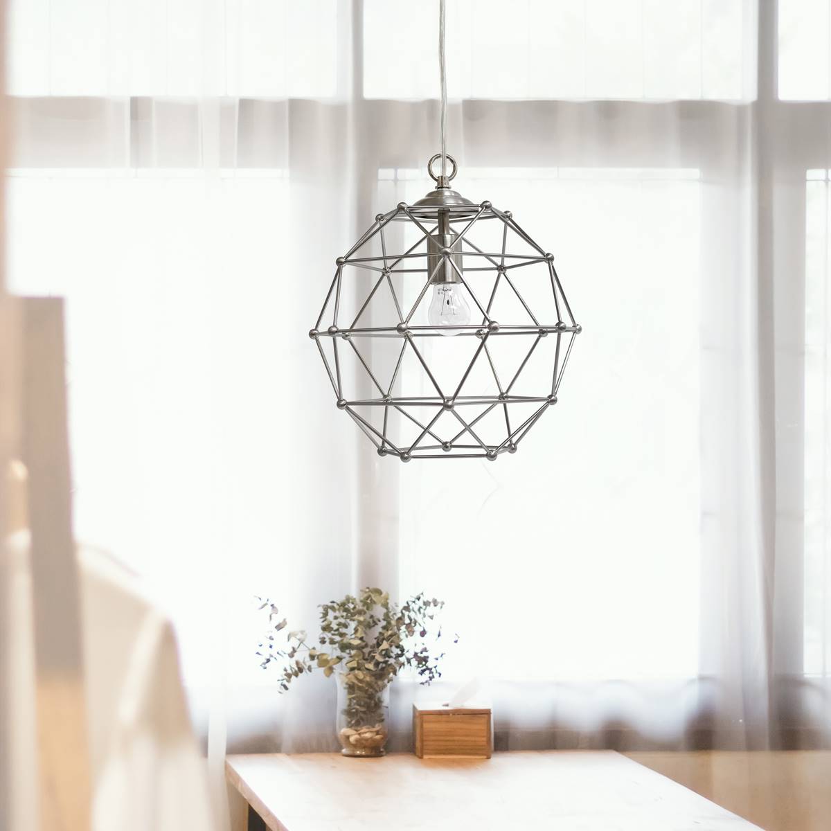 Elegant Designs Industrial 1 Bulb Hexagon Pendant Light Fixture