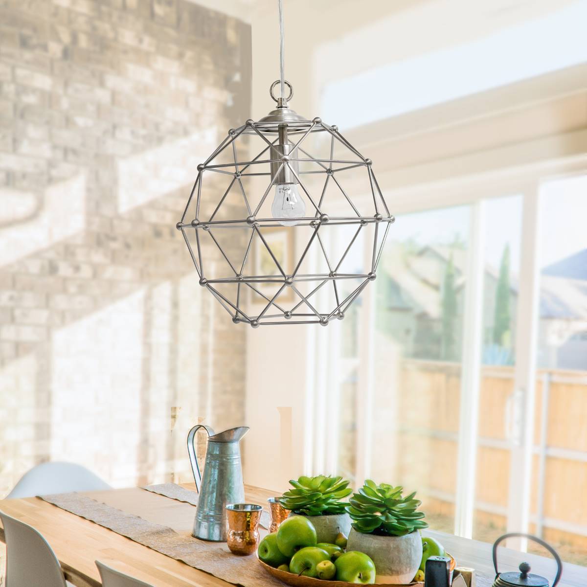 Elegant Designs Industrial 1 Bulb Hexagon Pendant Light Fixture