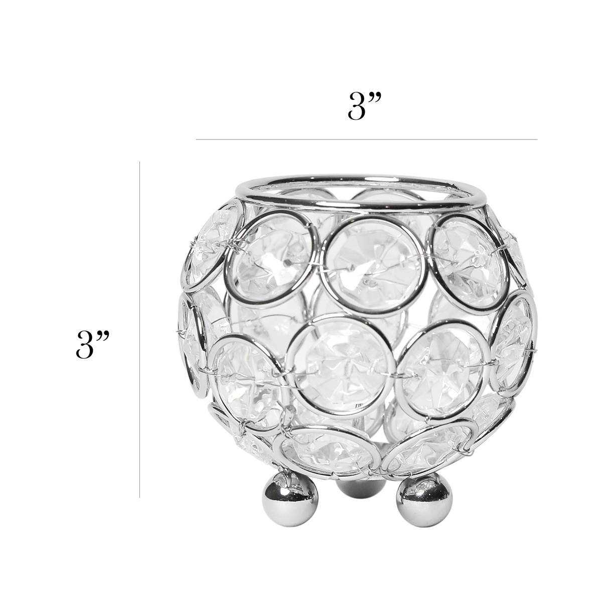 Elegant Designs(tm) Elipse Crystal 3in. Circular Decorative Vase