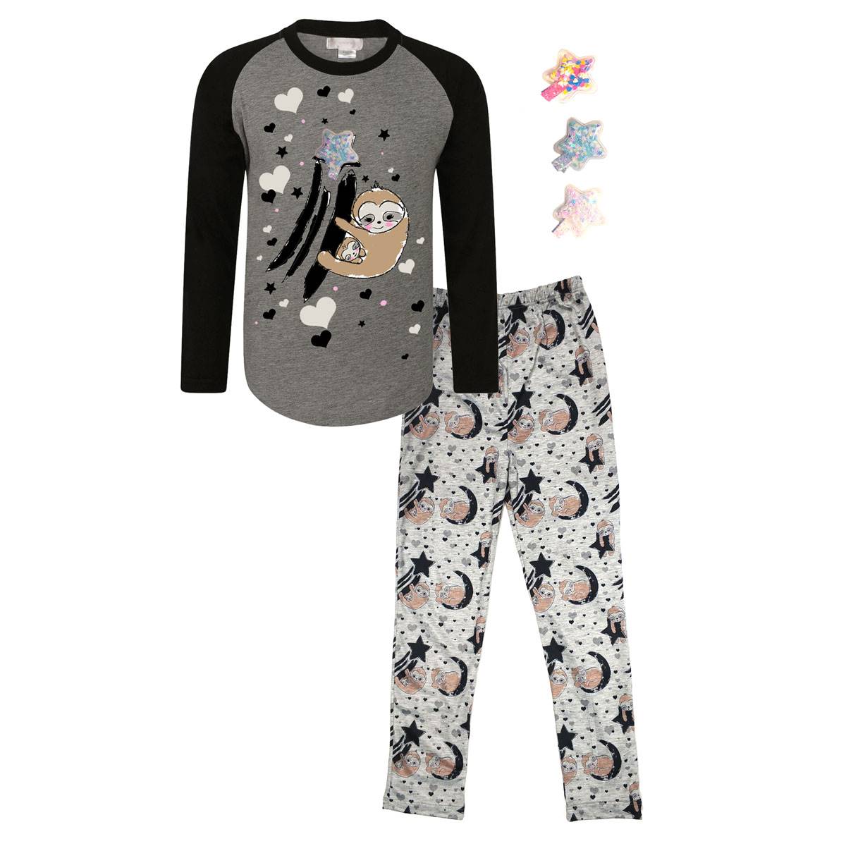 Girls Mi Amore Gigi Sloth Interchangeable Star Pajama Set