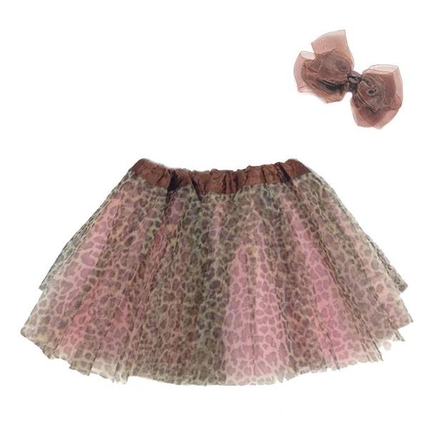 Girls (7-16) Mi Amore Gigi Leopard Tutu & Bow Set