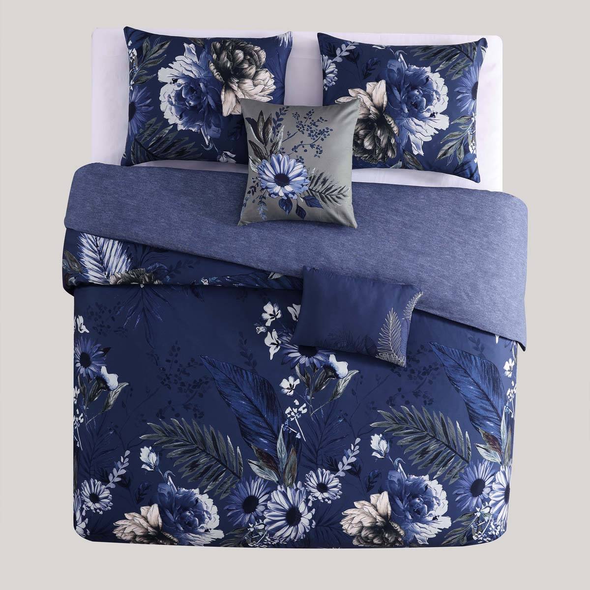 Bebejan(R) Delphine Blue 5pc. Reversible Comforter Set