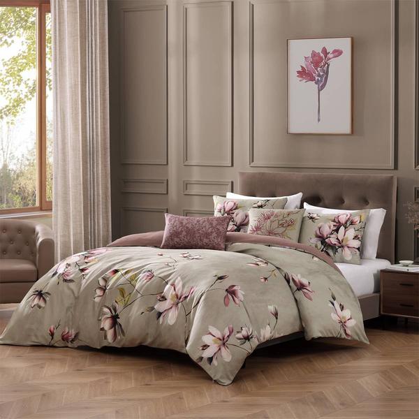 Bebejan(R) Purple Lilies Cotton 5pc. Reversible Comforter Set