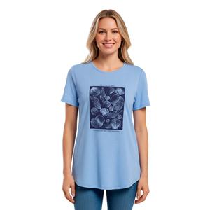 Petite Hasting & Smith Short Sleeve Crinkle Coastal Tee