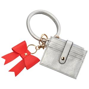 Womens DS Fashion Metallic Card Case Wristlet w/ Charm alternate view