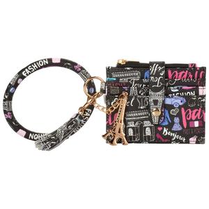 Womens DS Fashion Ring Loop Wristlet w/ Tassel & Charm - Paris