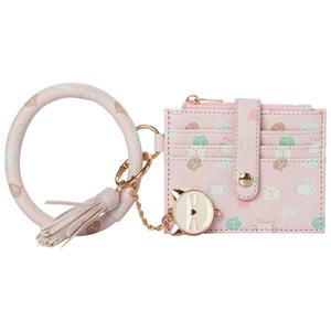 Womens DS Fashion Ring Loop Wristlet w/ Tassel & Charm - Cat Face