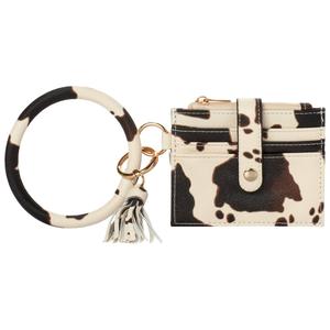 Womens DS Fashion Ring Loop Card Holder Wristlet - Cow alternate view