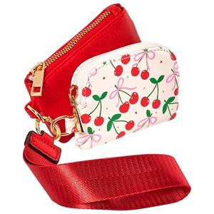 Womens DS Fashion 2pc. Cherry Card Case with Solid Wristlet alternate view