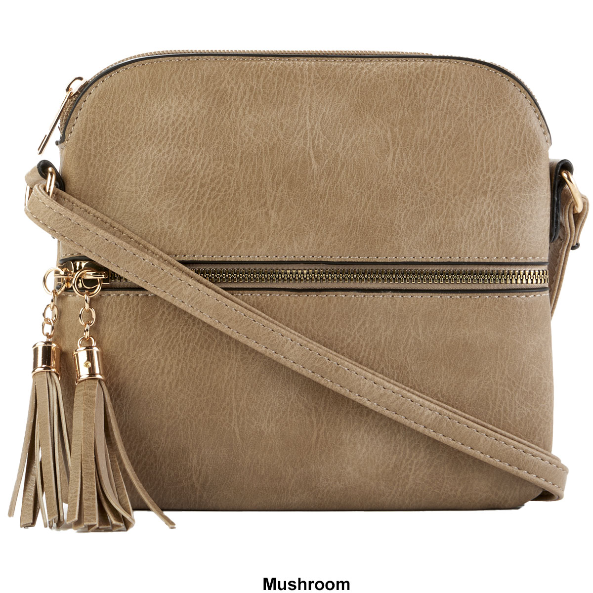 DS Fashion NY Zip Pocket Crossbody W/ Tassel