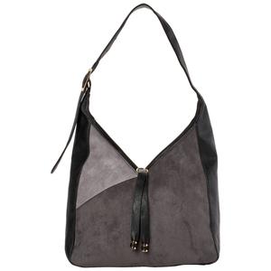 DS Fashion Ultra Suede Color Block Hobo w/ Tassel alternate view