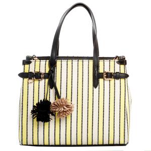 DS Fashion(R) Pom Pom Straw Satchel