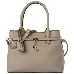DS Fashion Belted Solid Satchel with Charms alternate view