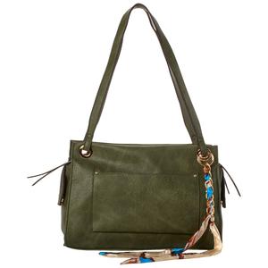 DS Fashion East/West Multi-Compartment Satchel with Scarf alternate view