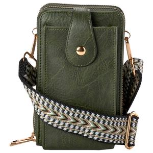 Womens DS Fashion Solid Crossbody Wallet with Cell Phone Pocket