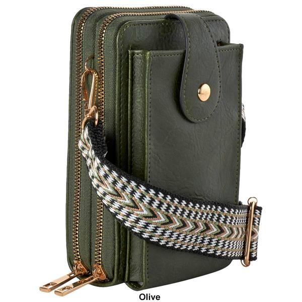 Womens DS Fashion Solid Crossbody Wallet with Cell Phone Pocket alternate view