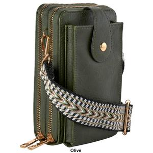 Womens DS Fashion Solid Crossbody Wallet with Cell Phone Pocket alternate view