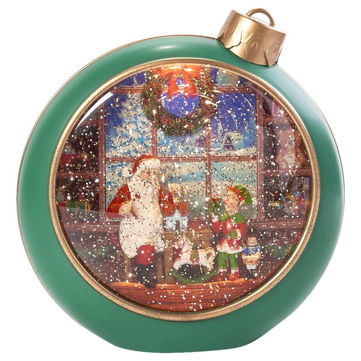 Santa's Workshop Theme Glitter Tabletop Ornament Decor