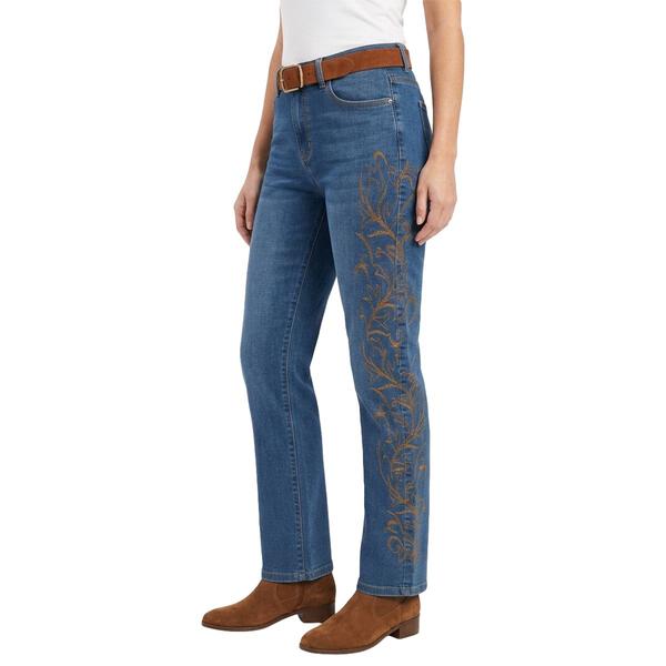 Womens Angels of Difference Mid-Rise Embroidered Jeans W/ Belt