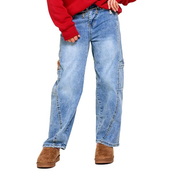Girls (7-16) Celebrity Ace Teddy Bear Chain Barrel Jeans
