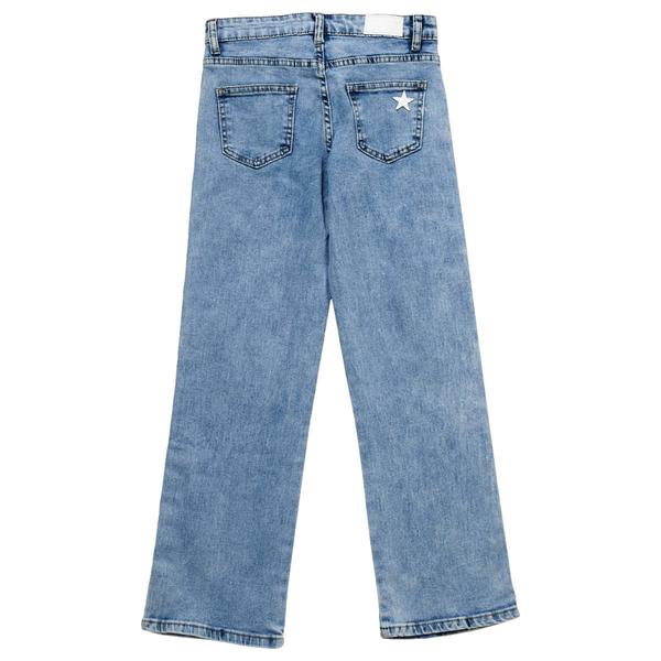 Girls (7-16) Celebrity Ace Acid Wash Side Tape Straight Jeans alternate view