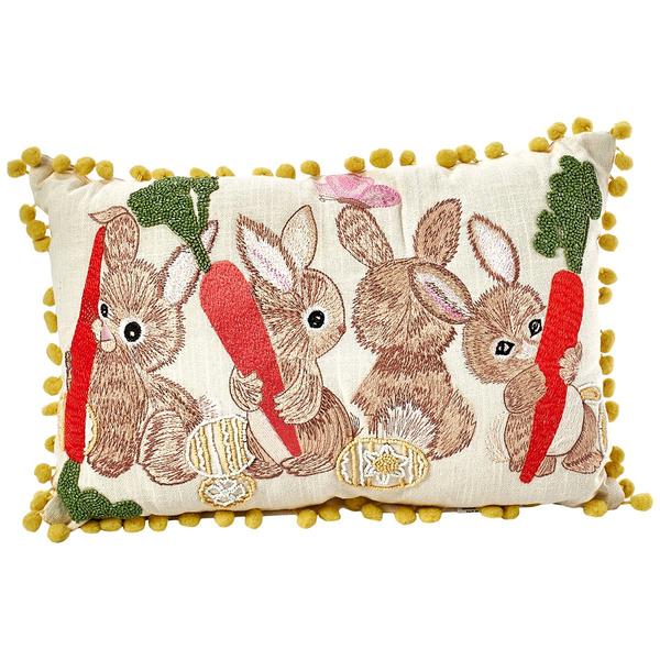Bunny Carrots Decorative Pillow - 12x18