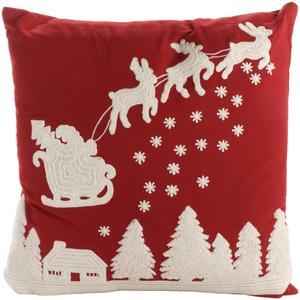 Santa Sleigh Decorative Pillow - 16x16