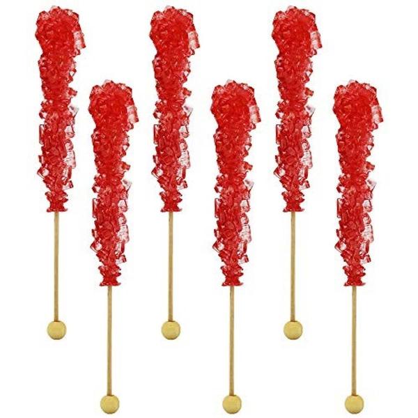 Boscov's 6pc. Wrapped Strawberry Flavored Rock Candy on a Stick