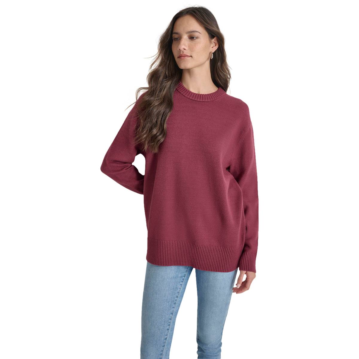 Womens DKNY Crew Neck Easy Sweater