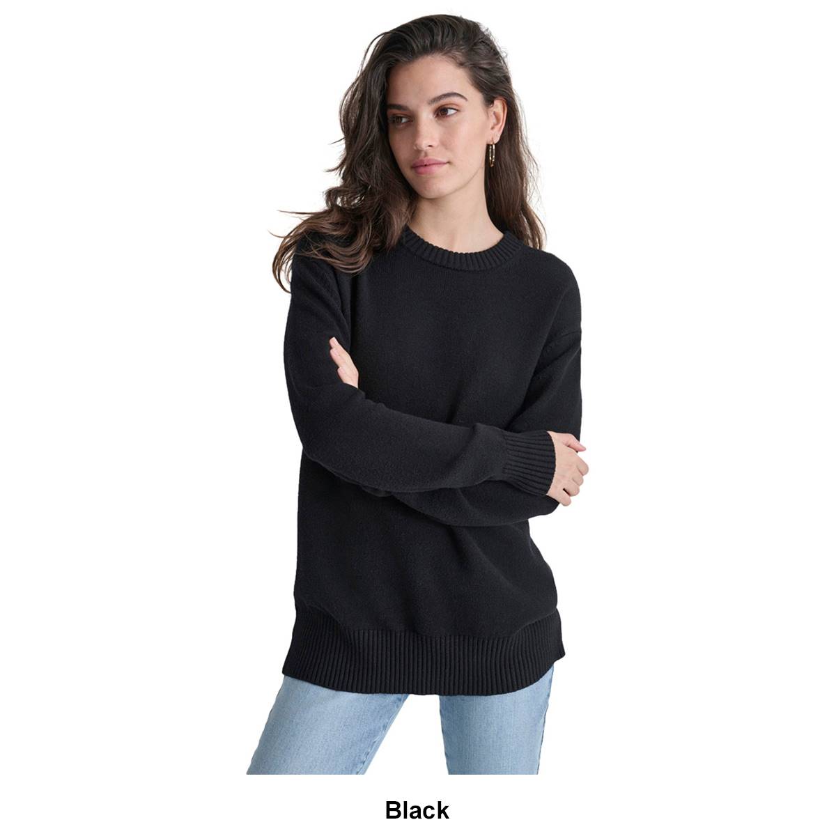 Womens DKNY Crew Neck Easy Sweater