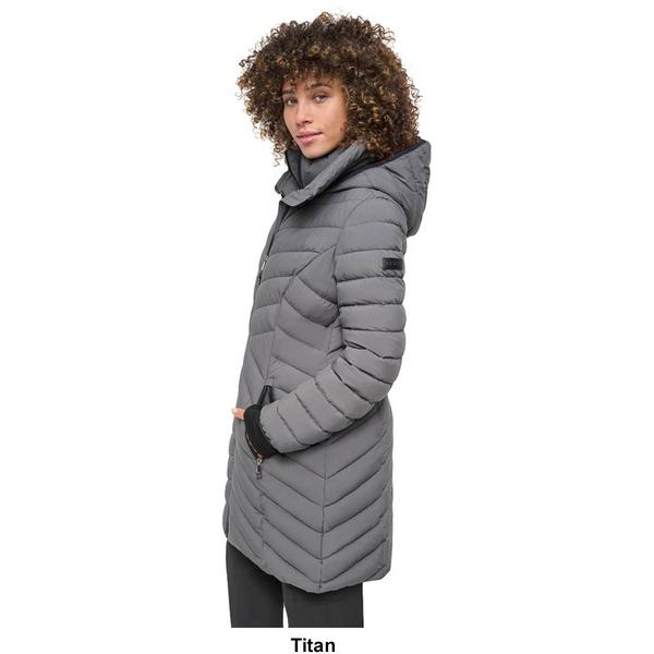 Womens DKNY Stretch Puffer Coat with Bib alternate view