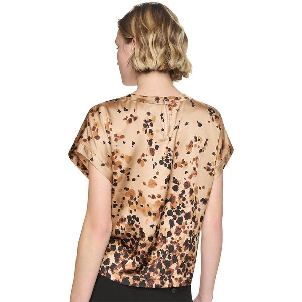 Womens DKNY Short Roll Cuff Sleeve Ombre Animal Blouse alternate view