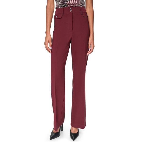 Womens DKNY Solid Double Button Flare Straight Leg Dress Pants