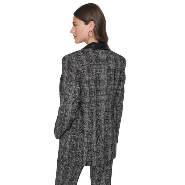 Womens DKNY Long Sleeve One Button Plaid Blazer alternate view
