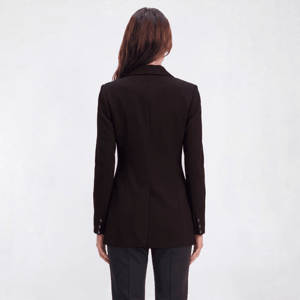 Womens DKNY Long Sleeve Solid One Button Notched Collar Blazer alternate view