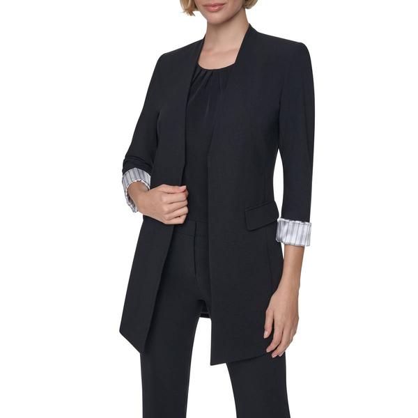 Womens DKNY Long Sleeve Roll Cuff Open Front Blazer