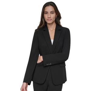 Womens DKNY Long Button Sleeve Notched Lapel Blazer