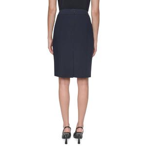 Womens DKNY Solid Pull On Slim Zip Back Pencil Skirt - Navy alternate view