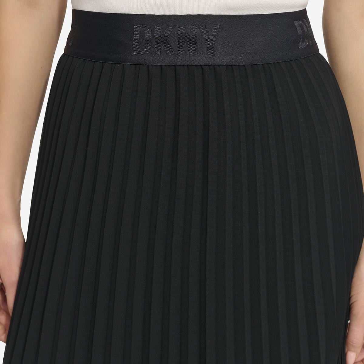 Womens DKNY Pull On Pleated Maxi Skirt