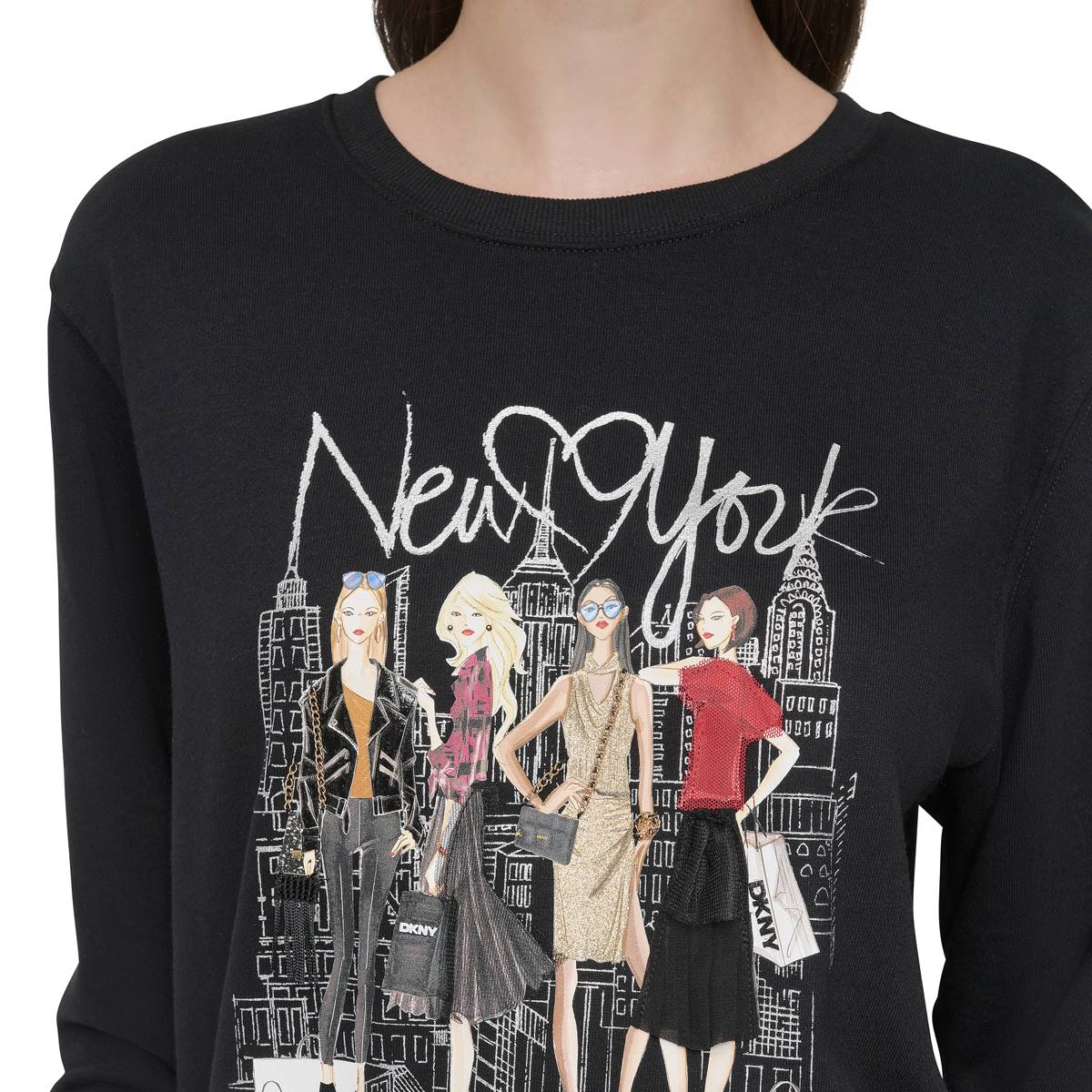 Womens DKNY Sport Long Sleeve New York Visual Sweatshirt