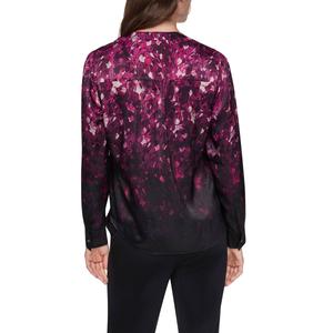 Womens DKNY Long Sleeve Falling Petals Button Front Blouse alternate view